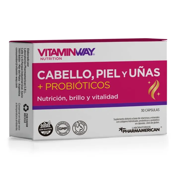 CABELLO, PIEL Y UÑAS + PROBIOTICOS X 30 CAPS