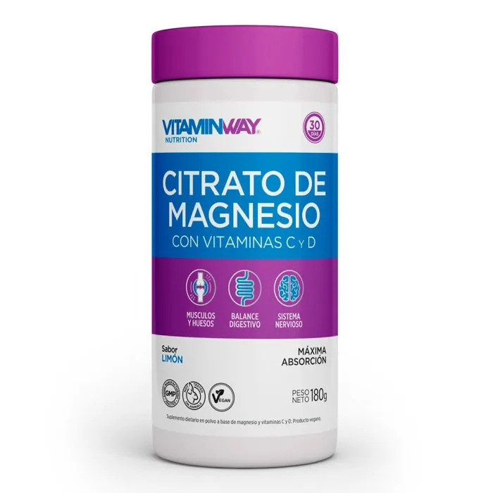 CITRATO DE MAGNESIO SABOR LIMON (POLVO) POTE X180 GRS