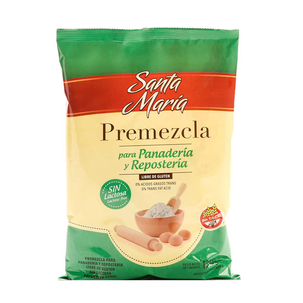 Santa María premezcla para panadería y repostería libre de gluten y sin lactosa 1kg