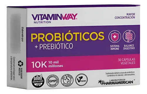 PROBIOTICOS + PREBIOTICOS 10K X 30 CAP.