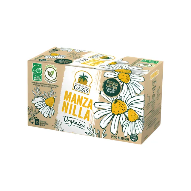 Oasis infusiones x 25 Manzanilla Orgánica (Cosecha propia. Digestiva, relajante, antiespasmódica)