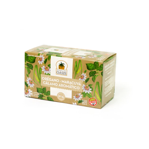 Oasis infusiones x 25 Mezcla N°15 - Atenua Fumar (Cálamo aromático, maracuyá y orégano)