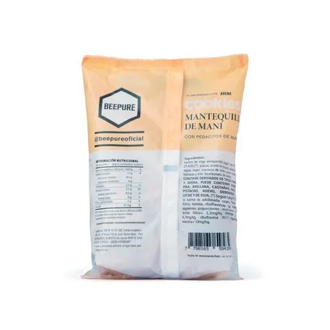 Beepure cookies de avena y mantequilla de maní 120g