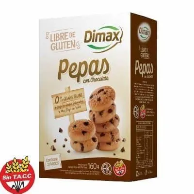 Dimax pepas con chips de chocolate 160g