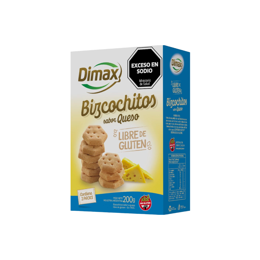 Dimax bizcochitos salados sabor queso 200g