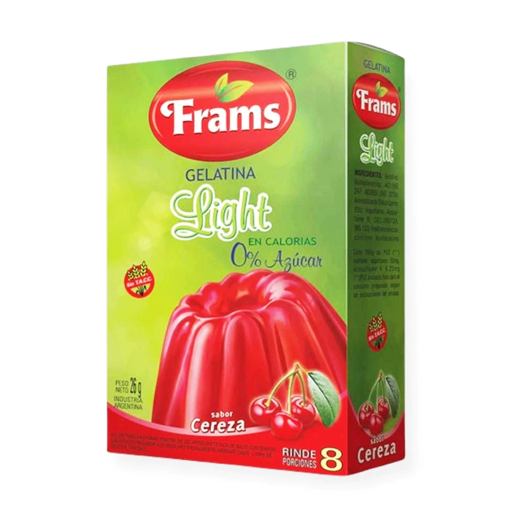 FRAMS Gelatina sin azucar cereza sobres