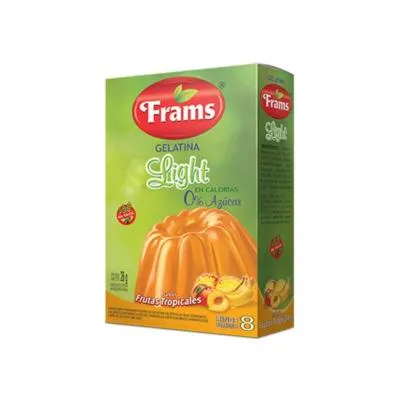 FRAMS Gelatina sin azucar durazno sobres