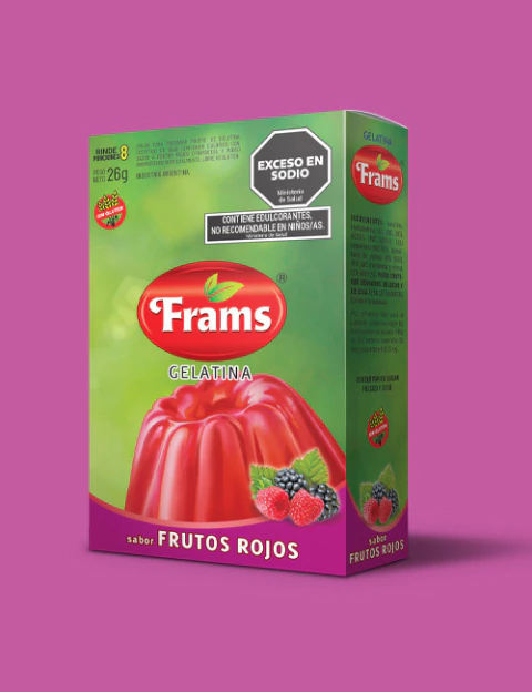 FRAMS Gelatina sin azucar frutos rojos sobres