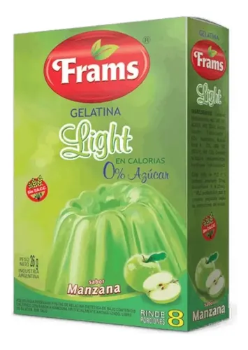FRAMS Gelatina sin azucar manzana sobres