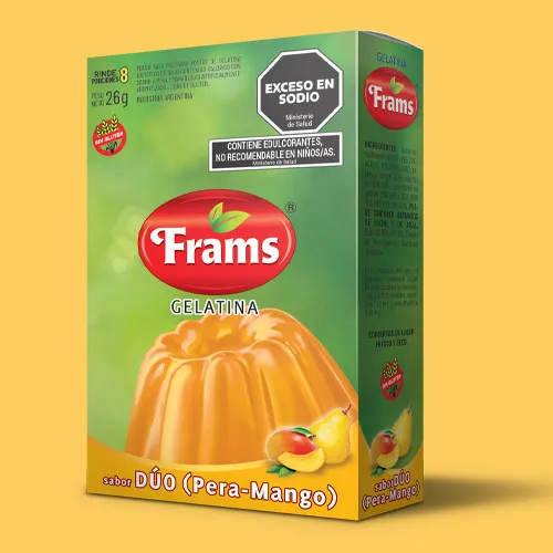 FRAMS Gelatina sin azucar pera y mango sobres