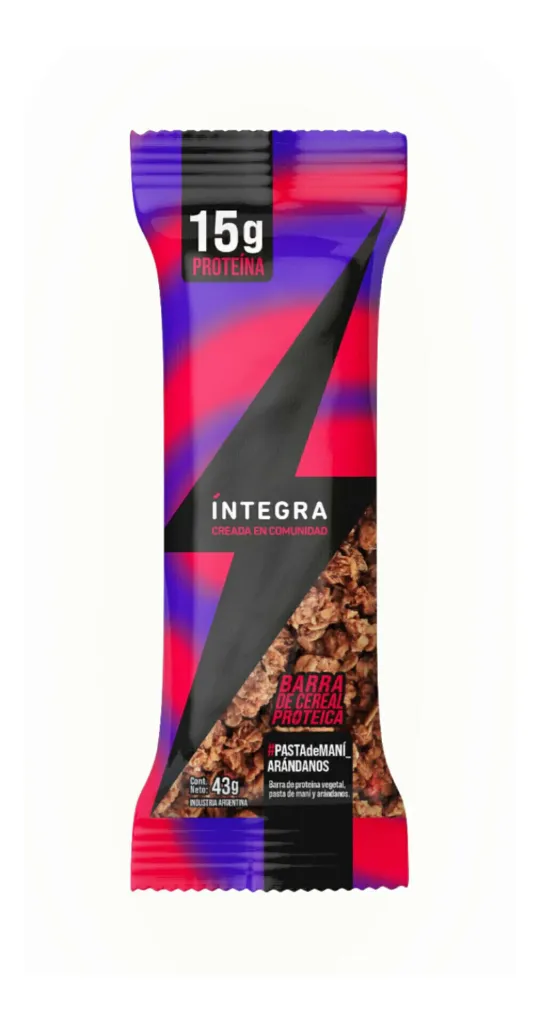 Integra barrita proteica de pasta de mani y arandanos