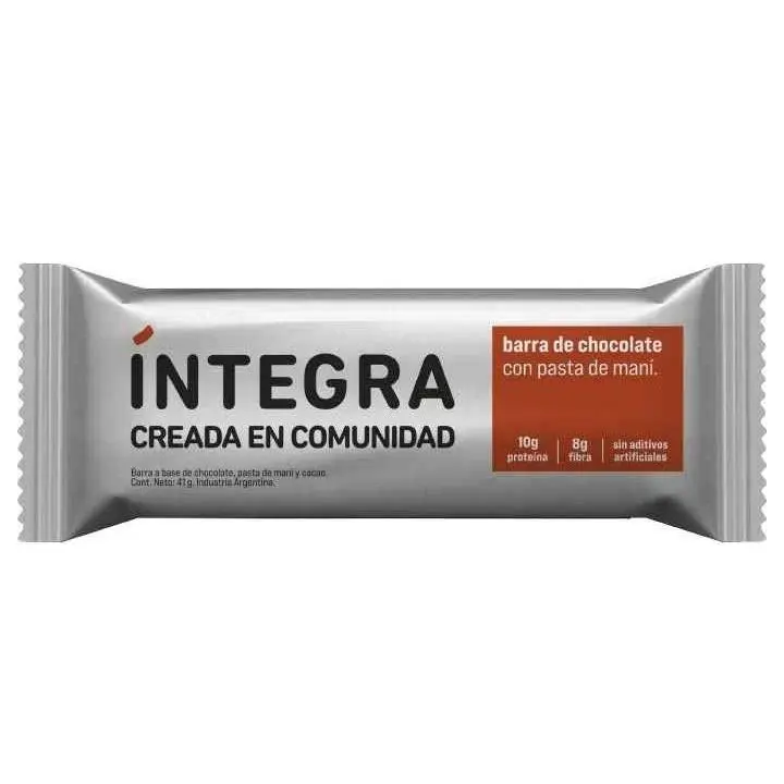 Integra Plateada proteica de chocolate y pasta de mani