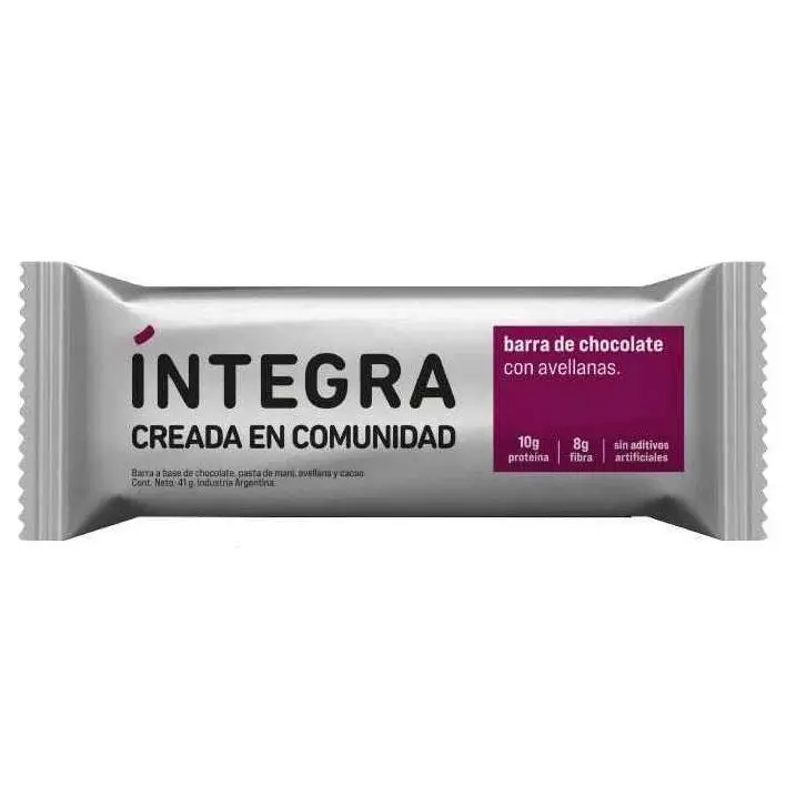 Integra Plateada proteica de chocolate, pasta de mani y avellana