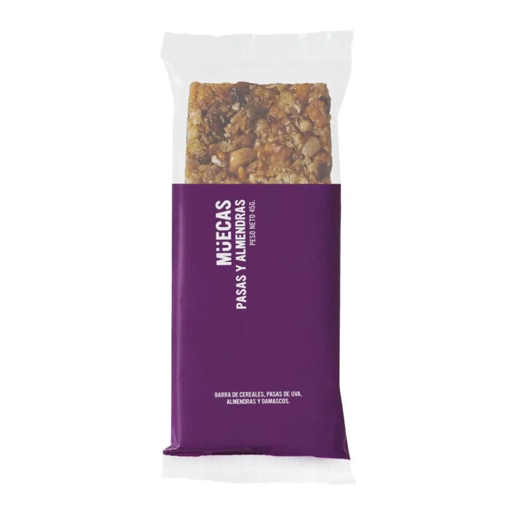Muecas barritas pasas y almendras