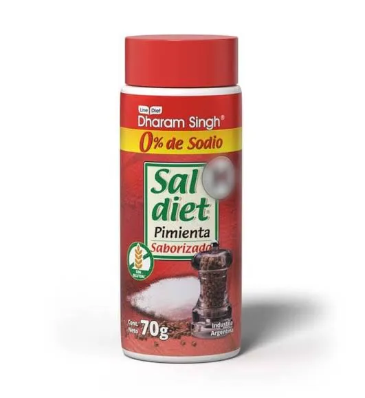 Dharam Singh sal dietética 0% sodio sabor pimienta 70g