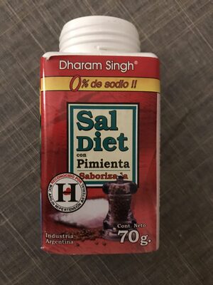 Dharam Singh sal dietética 0% sodio sabor pimienta 70g