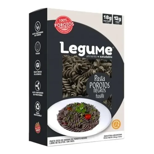 Legume pasta poroto negro sin tacc