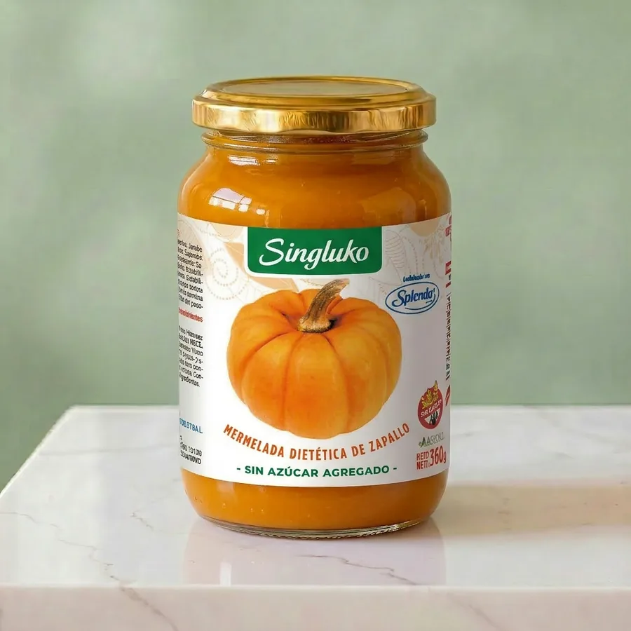 Singluko mermelada dietética con Stevia de zapallo libre de gluten