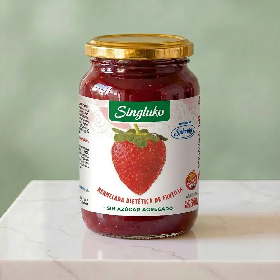 Singluko mermelada dietética con Stevia de frutilla  libre de gluten