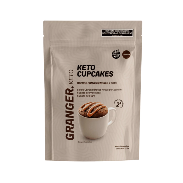 Granger premezcla de cupcake KETO, almendras y coco sabor chocolate 210g