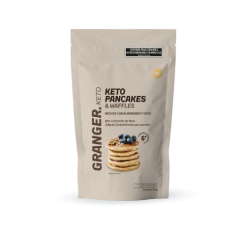 Granger premezcla de pancake KETO, almendras, coco y cacao sabor vainilla 200g