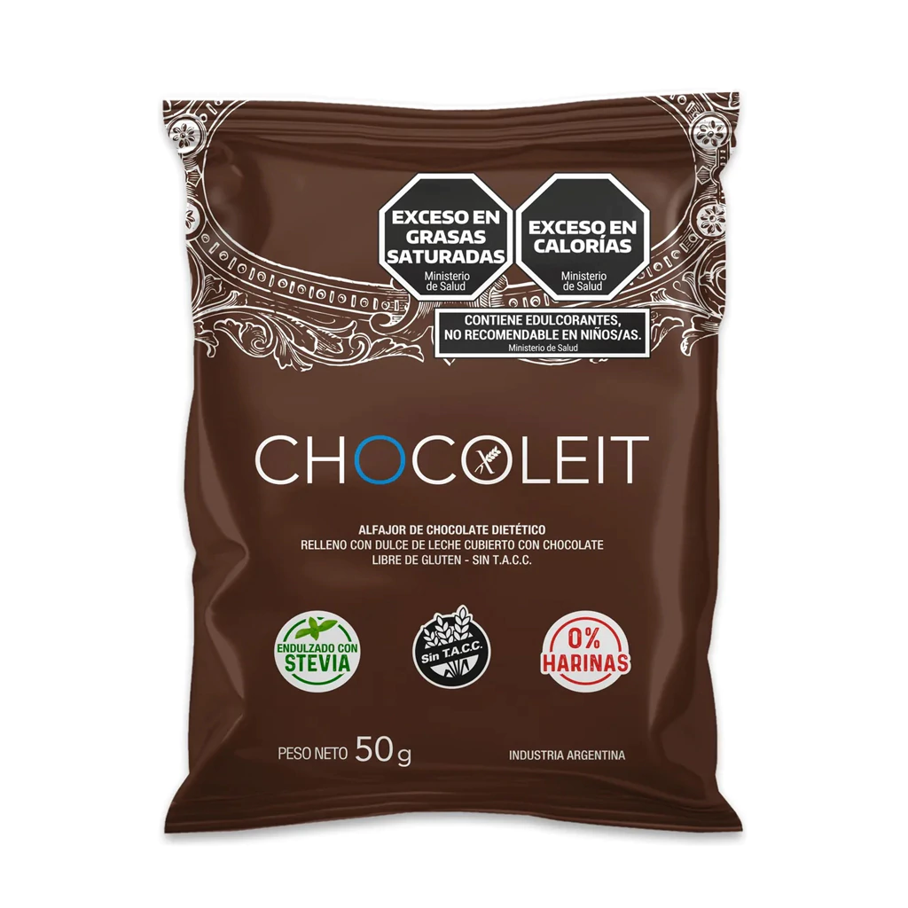 Chocoleit alfajor chocolate negro sin azúcar para diabéticos
