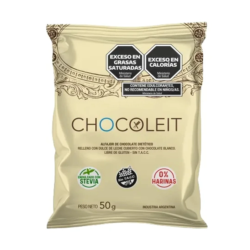 Chocoleit alfajor chocolate blanco sin azúcar para diabéticos