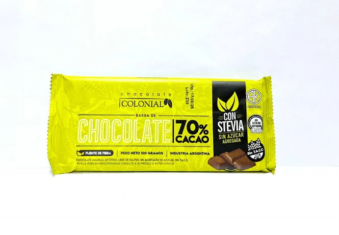 Colonial chocolate 70% cacao con stevia