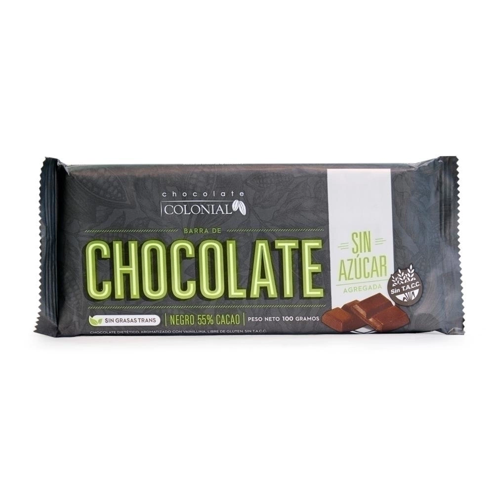 Colonial chocolate 55% cacao sin azucar