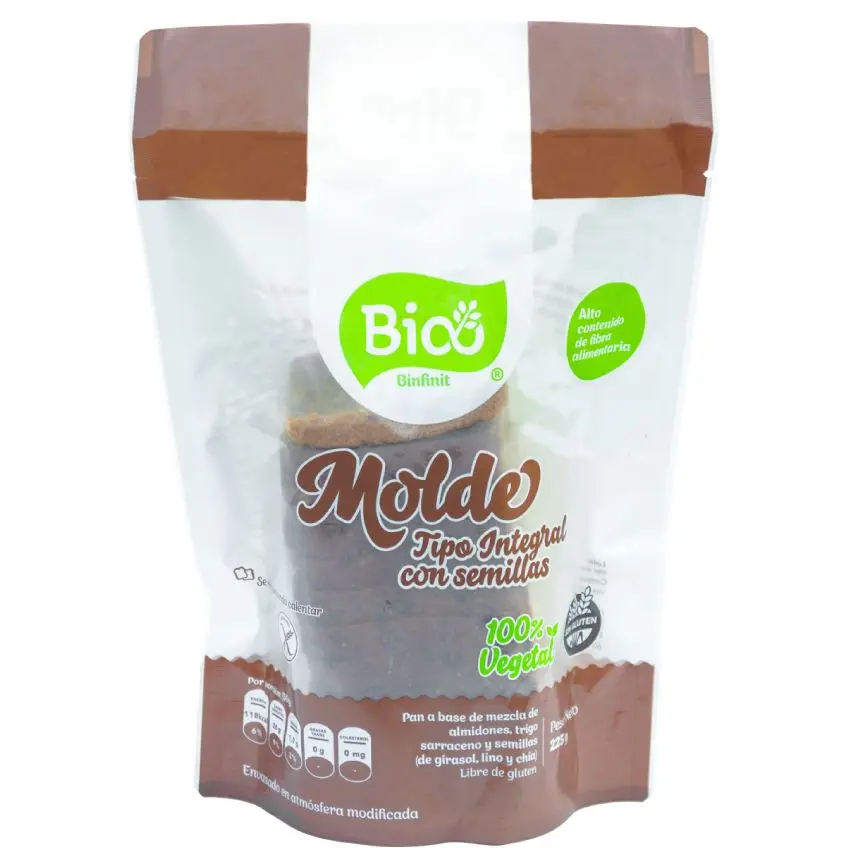 Bio pan de molde integran con semillas libre de gluten